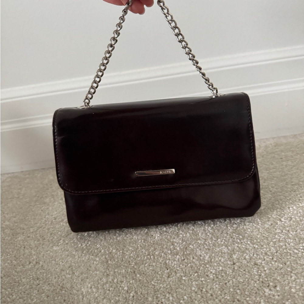 Rosetti Dark Brown Chain Clutch